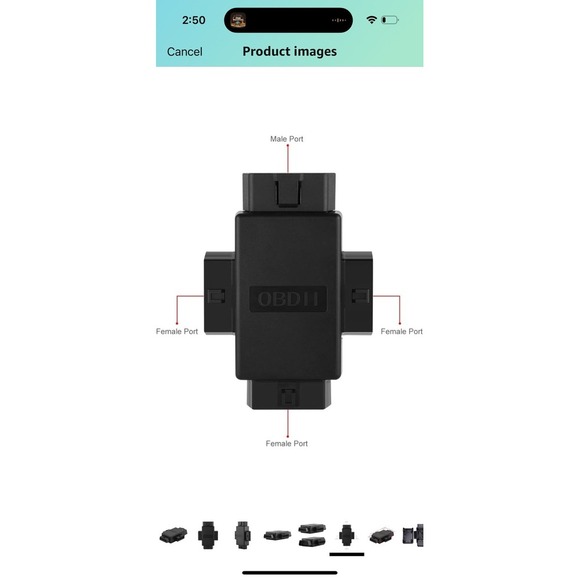 iKKEGOL Pocket OBD2 OBDII Full 16 Pin Male to 3 Female 1 to 3 OBD Cable Splitter - Picture 5 of 12